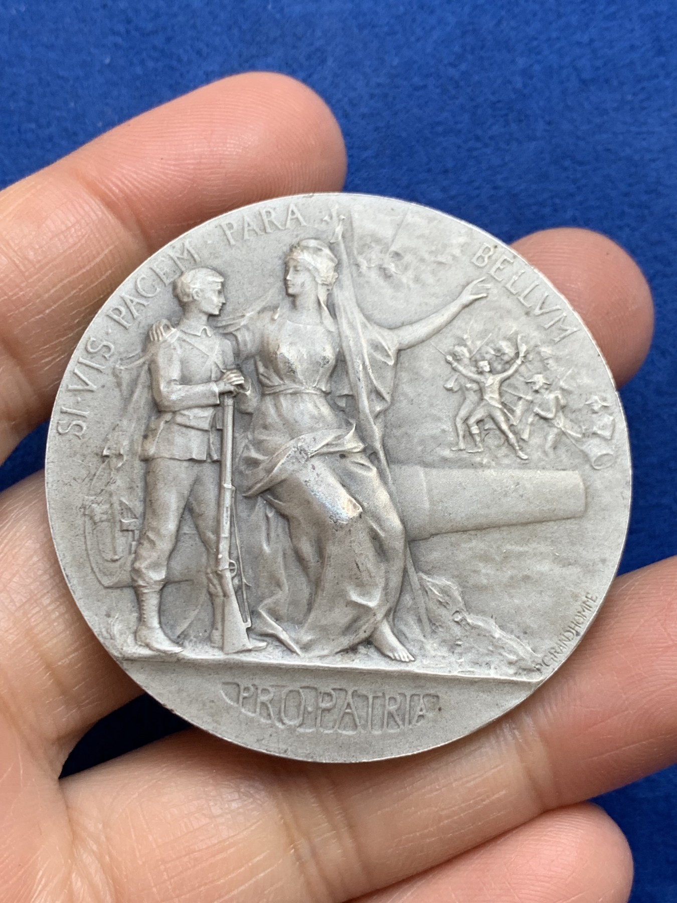 《竞宝斋》第238场-周日，周一，周二，周三 疯狂4连拍 (全场包邮) 法国十九世纪 战役奖章 银制 62克 49.9mm