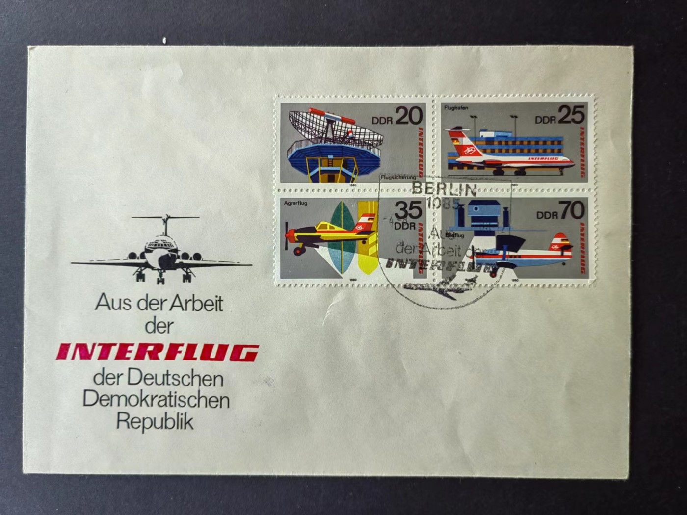 东德邮品✌（拍卖场）精品🔥专场 第④⑤场 民主德国 1980年 英特弗卢克航空公司 全套