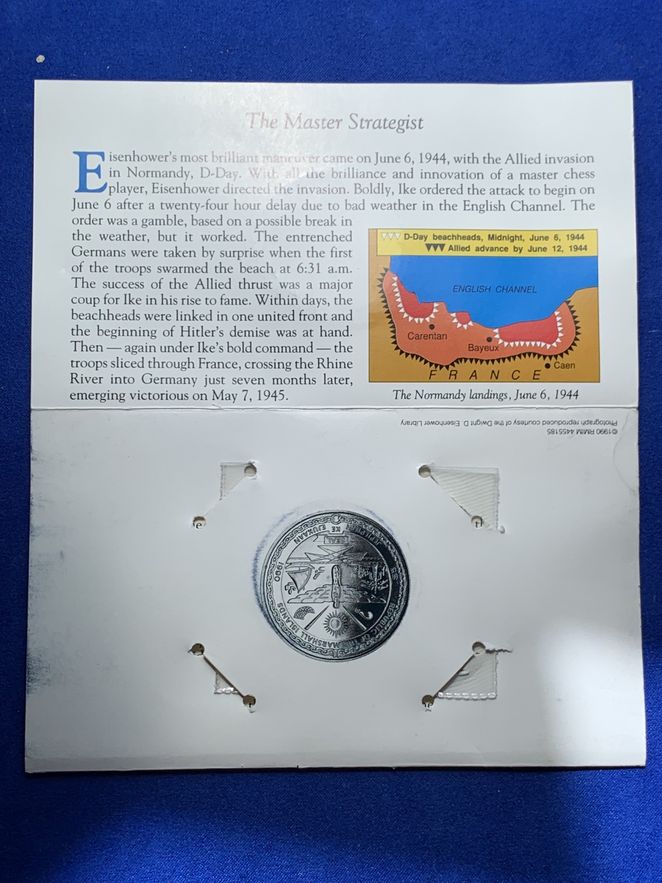 《竞宝斋》第238场-周日，周一，周二，周三 疯狂4连拍 (全场包邮) 1990 马绍尔群岛艾森豪威尔 5元镍币