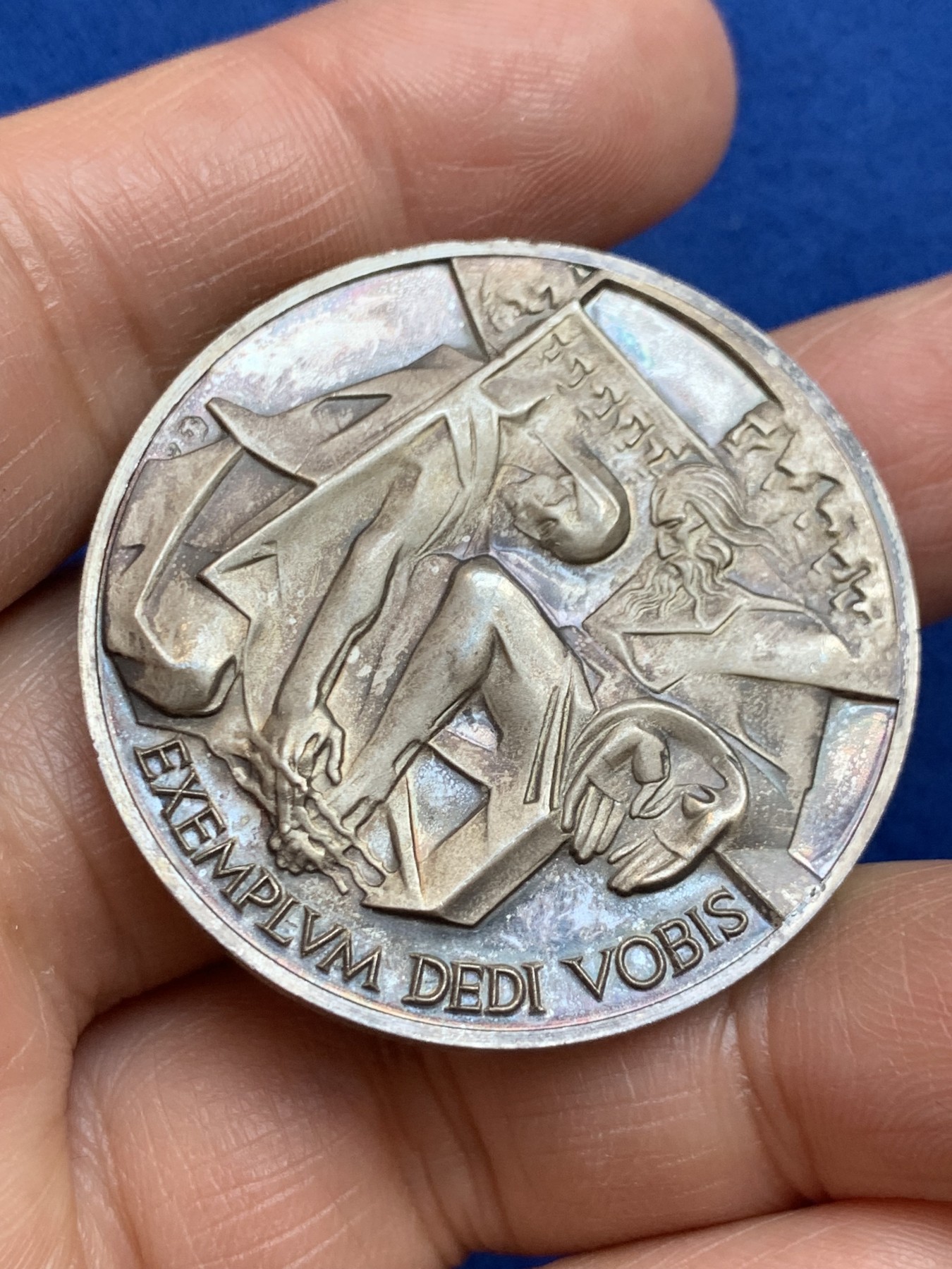 《竞宝斋》第238场-周日，周一，周二，周三 疯狂4连拍 (全场包邮) 西班牙 音乐勋章 银制 25.76克 40.1mm