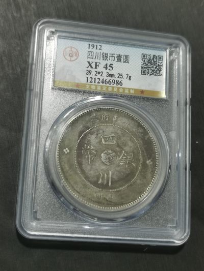 天下钱庄国内外钱币全场保真欢迎参拍 - 公博评级XF45四川大汉一元银币