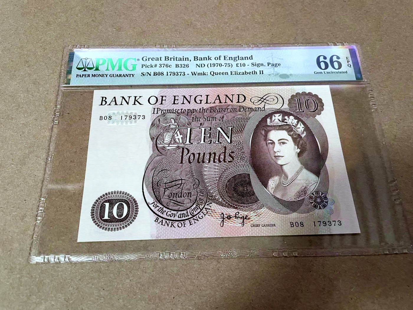 【Blue Auction】✨世界纸币精拍第425期【精】 英国 C序列 1970-75年10镑 PMG66EPQ 