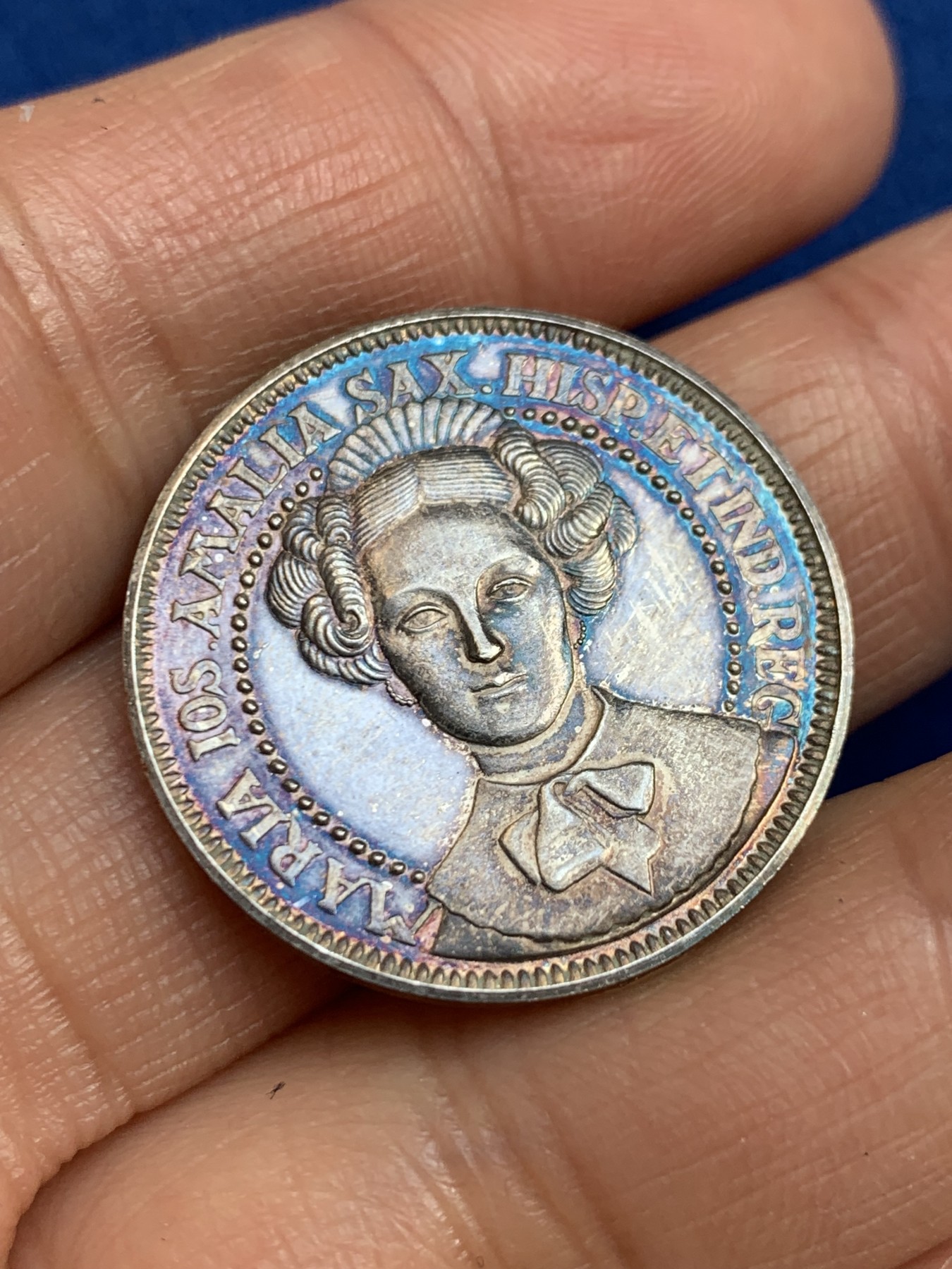 《竞宝斋》第238场-周日，周一，周二，周三 疯狂4连拍 (全场包邮) 西班牙玛丽亚·约瑟夫·阿玛利亚 925银章 7.26克 27.1mm