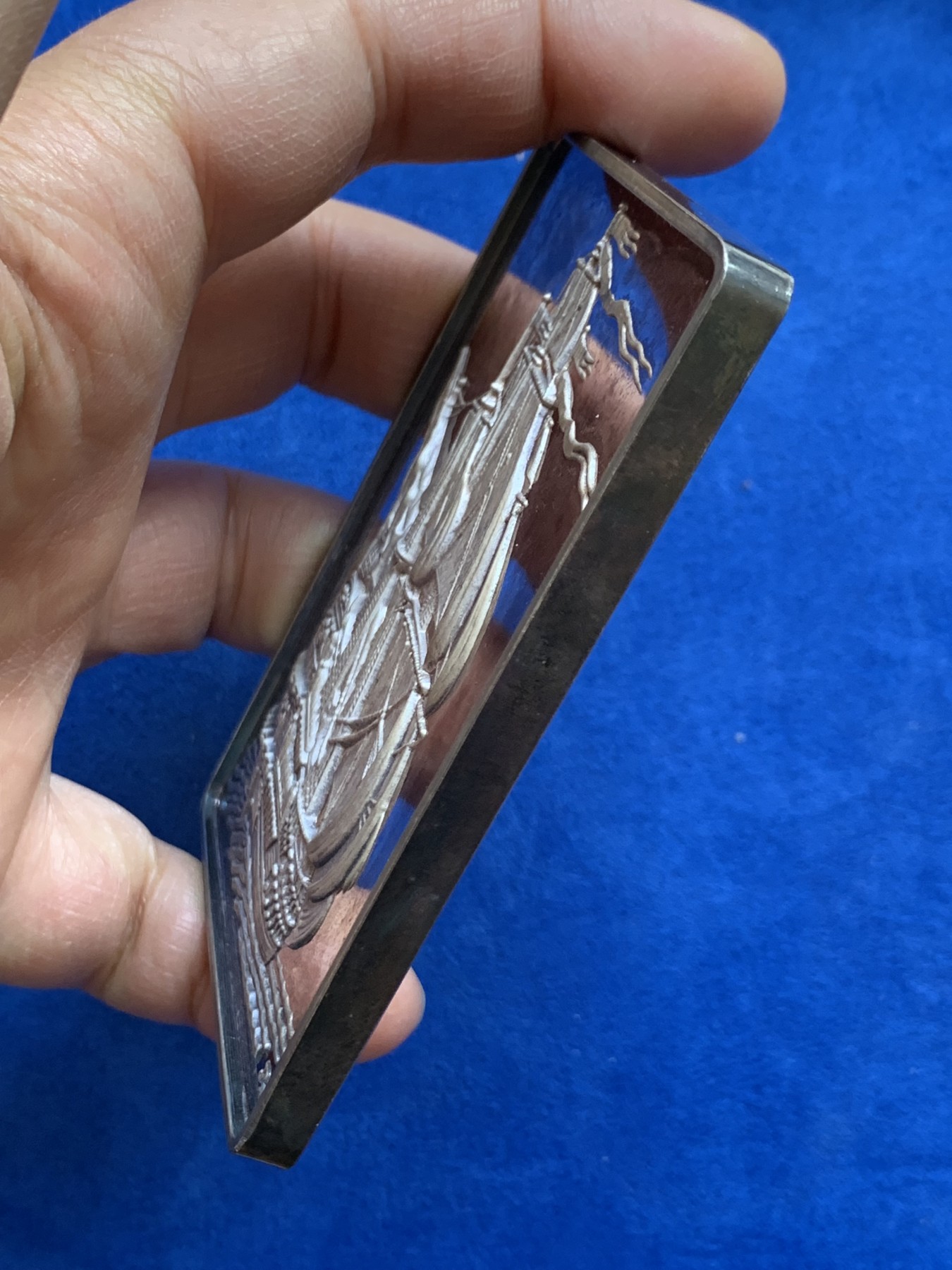 《竞宝斋》第238场-周日，周一，周二，周三 疯狂4连拍 (全场包邮) 瑞典大帆船 1979年 方形银章 175.17克 65.3*85.2mm