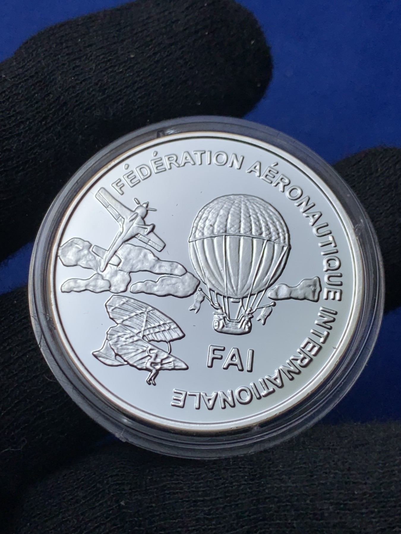 《竞宝斋》第238场-周日，周一，周二，周三 疯狂4连拍 (全场包邮) 原盒证书1997年芬兰 航空展热飞机10欧元精制大银币 27克