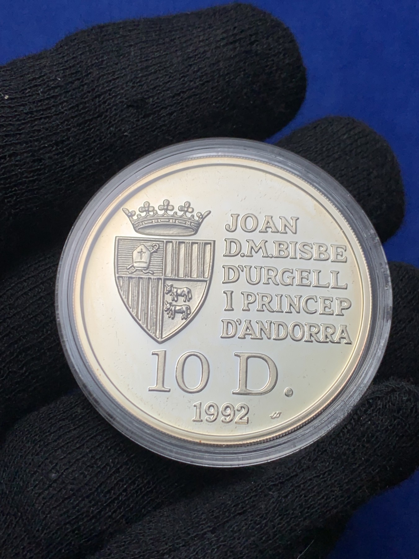 《竞宝斋》第238场-周日，周一，周二，周三 疯狂4连拍 (全场包邮) 安道尔 1992年 10第纳尔银币 31.1克 925银