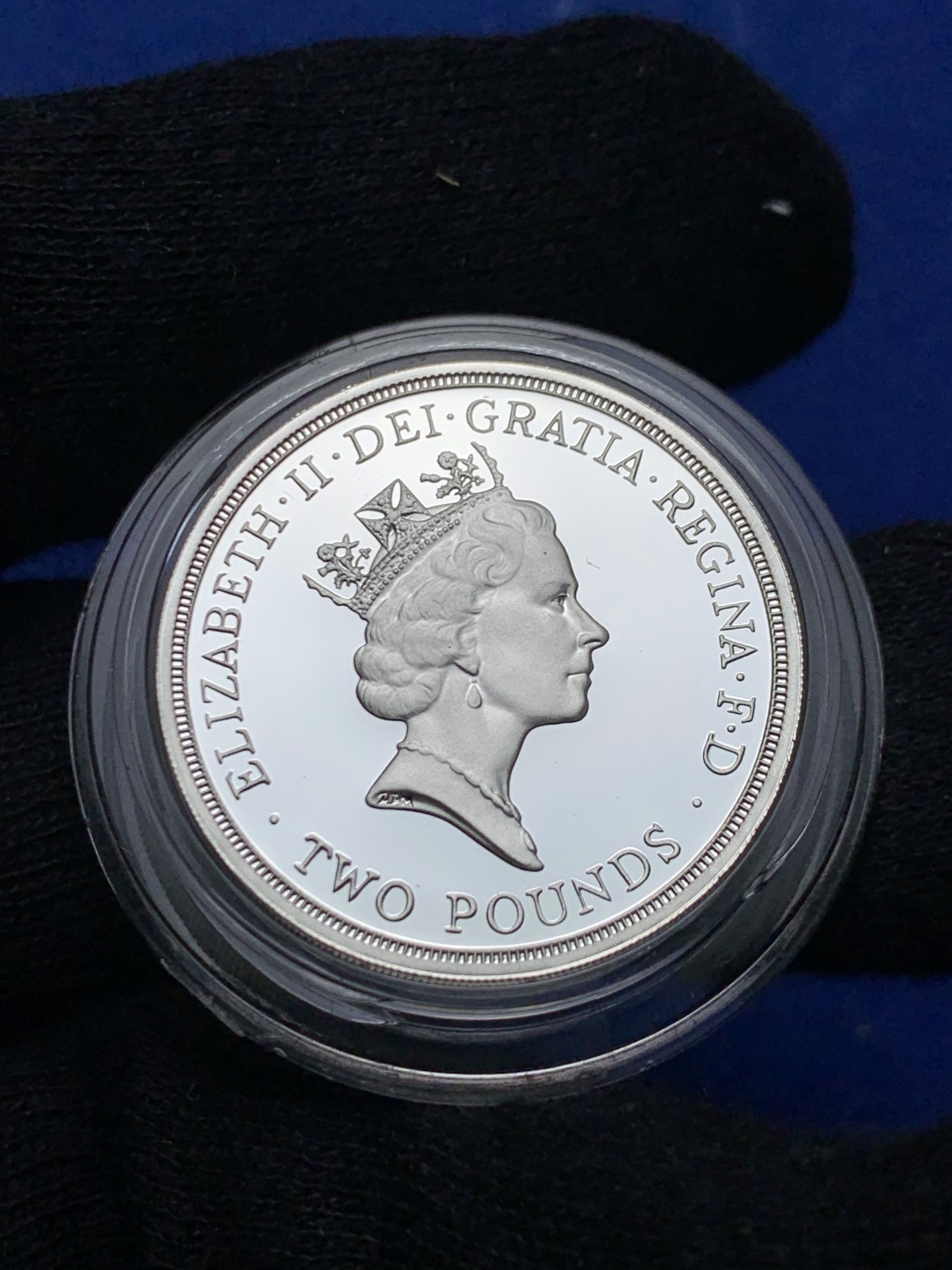 《竞宝斋》第238场-周日，周一，周二，周三 疯狂4连拍 (全场包邮) 英国 2镑银币 15.98克 少见品种