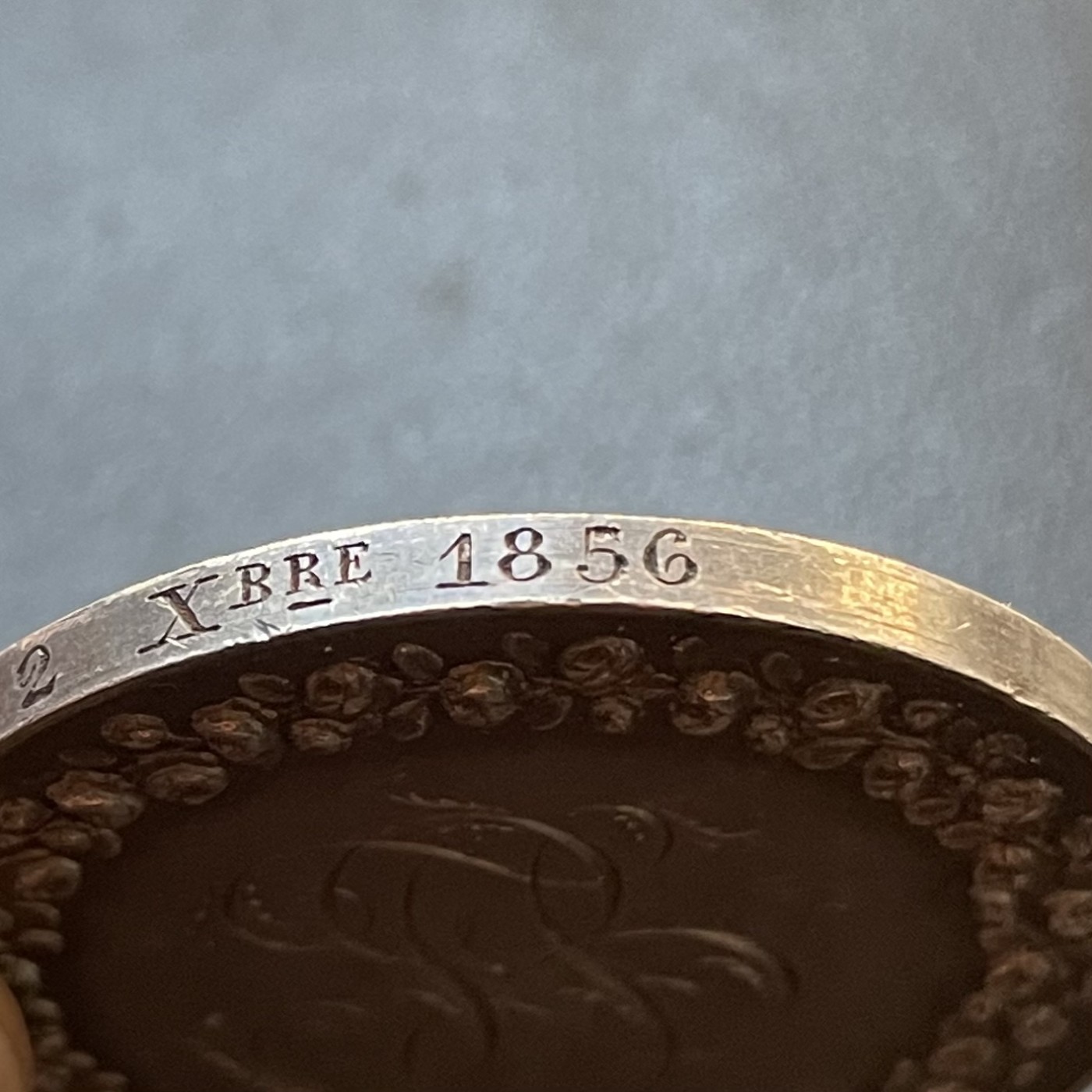 「木头集藏」章牌专场-第37期 1856年法国婚礼银章 直径：37mm，22.8g，边铭：手指 ARGENT （1845-1860）