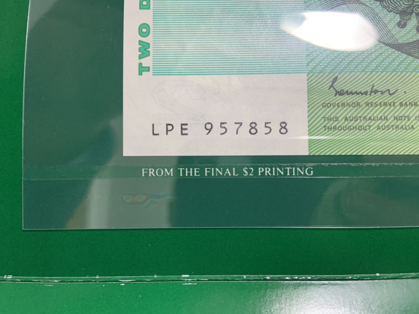 收藏联盟Quantum Auction 第320期拍卖  澳大利亚1988年2元纪念册 品相全新UNC 号码无4 来自最后一批印刷