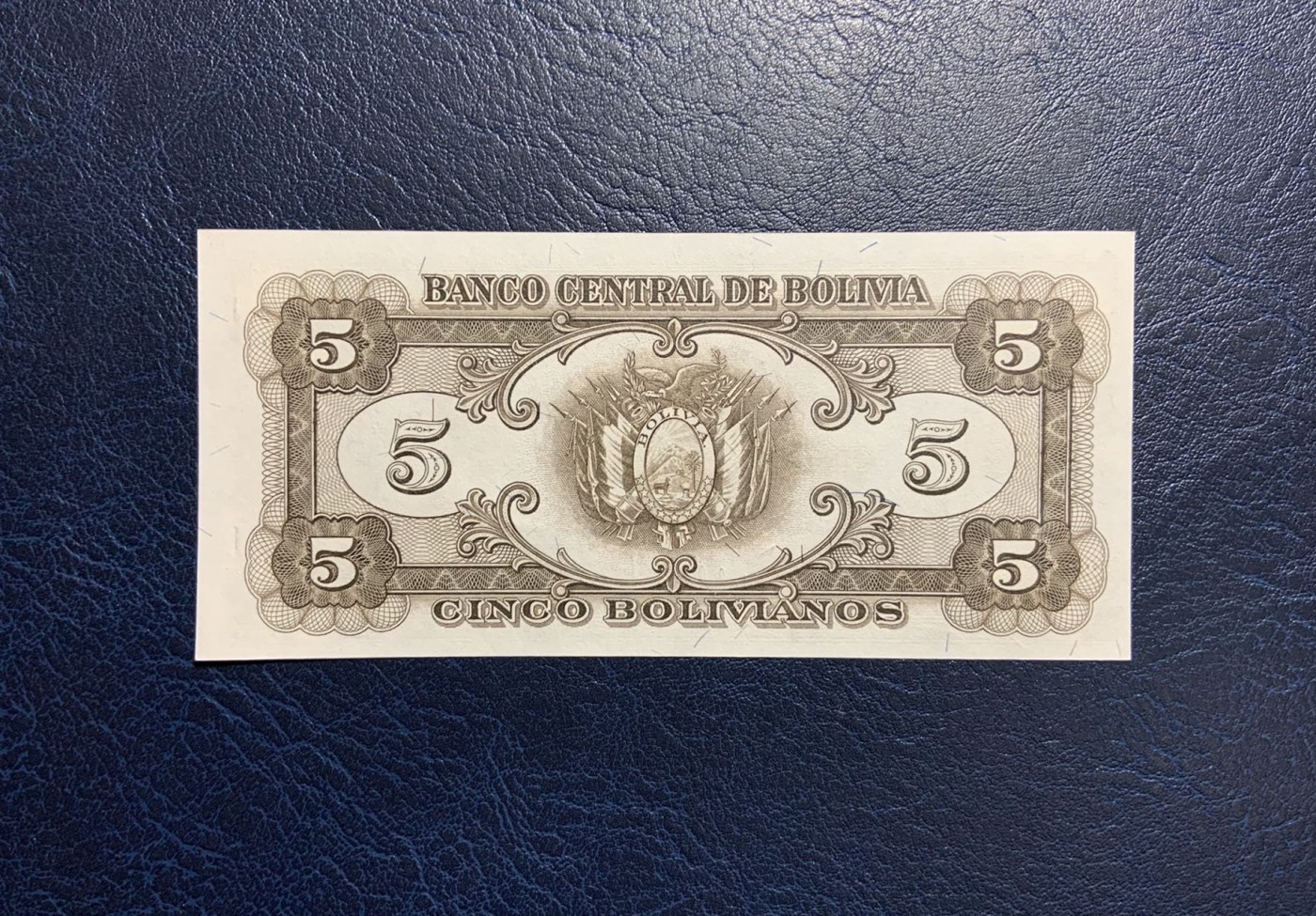 收藏联盟Quantum Auction 第320期拍卖  玻利维亚1945年5玻利维亚 品相UNC 国父玻利维亚
