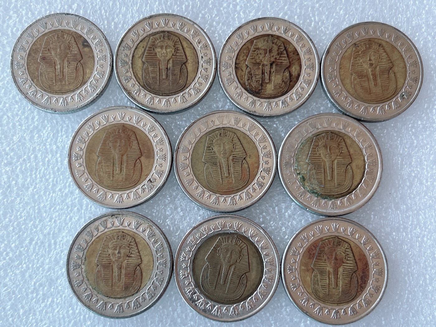 第一海外回流一元起拍收藏 本月最后一期 第61期 埃及1镑 图坦卡蒙法老狮身人面像 10枚