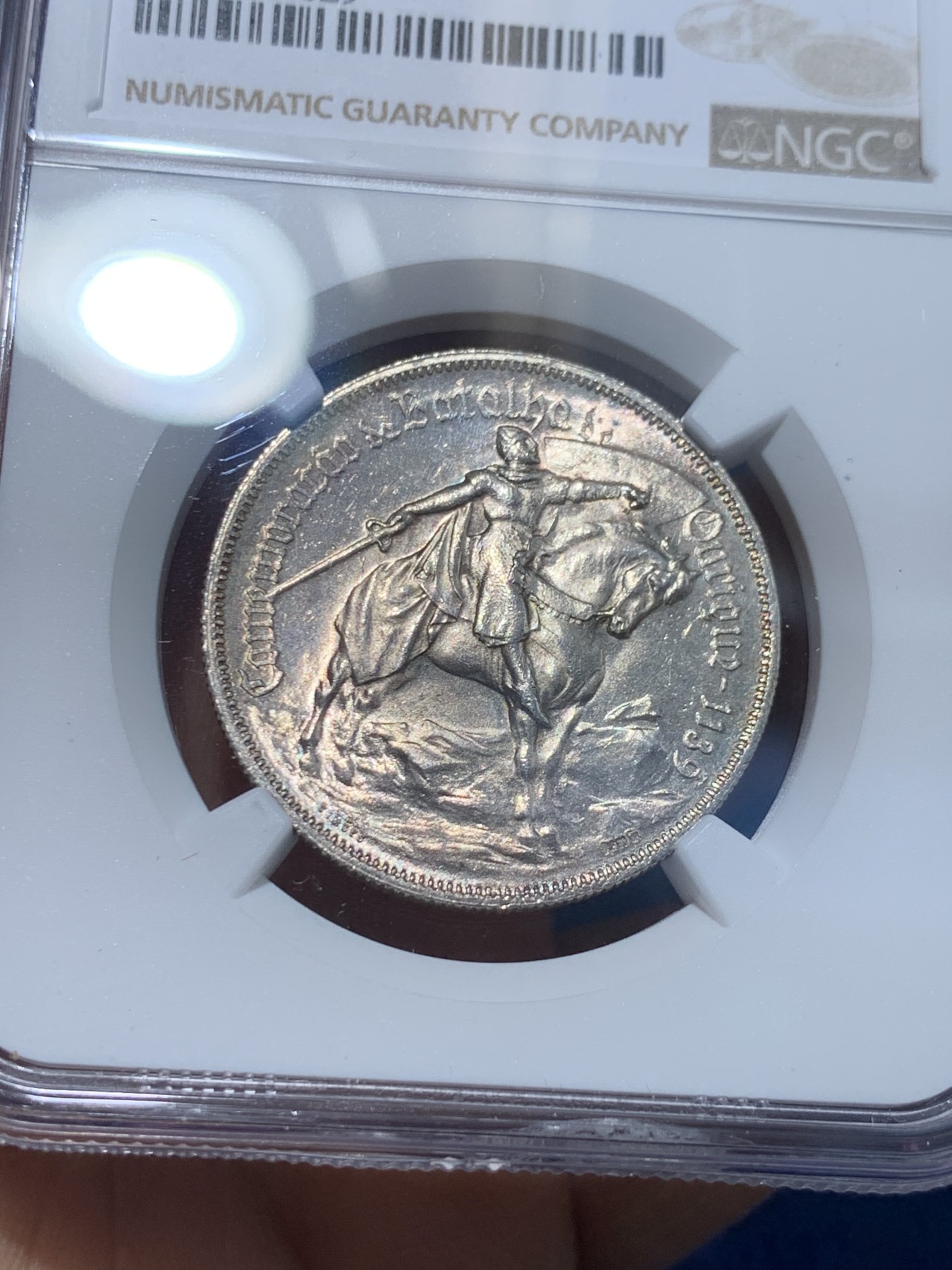 《竞宝斋》第238场-周日，周一，周二，周三 疯狂4连拍 (全场包邮) NGC MS63 葡萄牙1928年马剑10埃斯库多银币