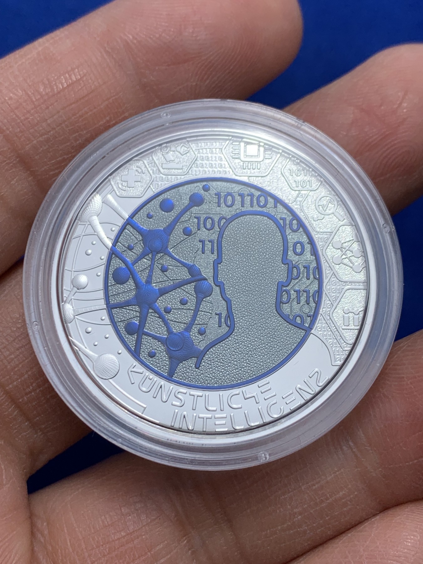 《竞宝斋》第238场-周日，周一，周二，周三 疯狂4连拍 (全场包邮) 奥地利 2019 银铌双金属 25欧元 人工智能纪念银币