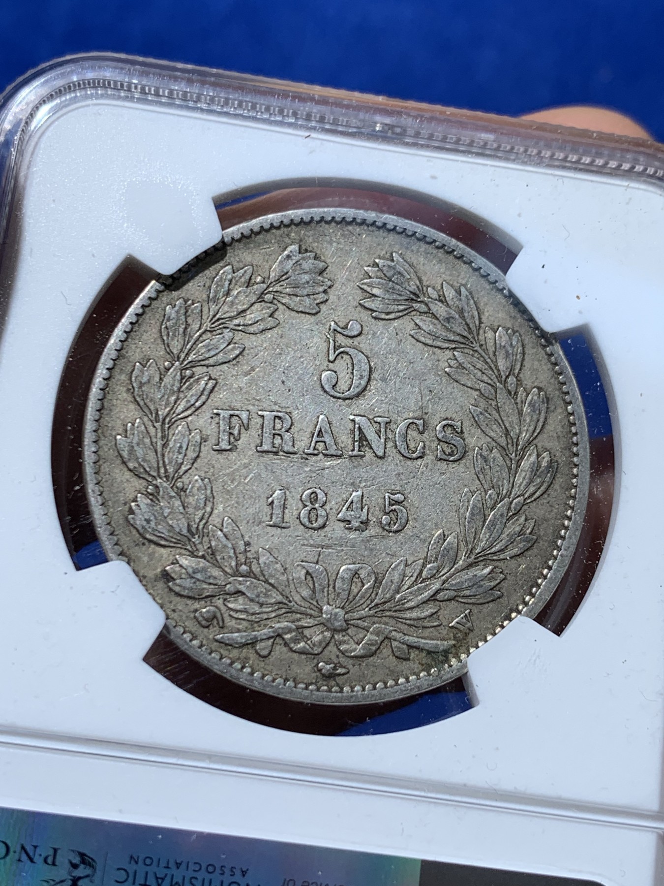 《竞宝斋》第238场-周日，周一，周二，周三 疯狂4连拍 (全场包邮) NGC-XF45 法国 1845年W 菲利普一世 5法郎银币