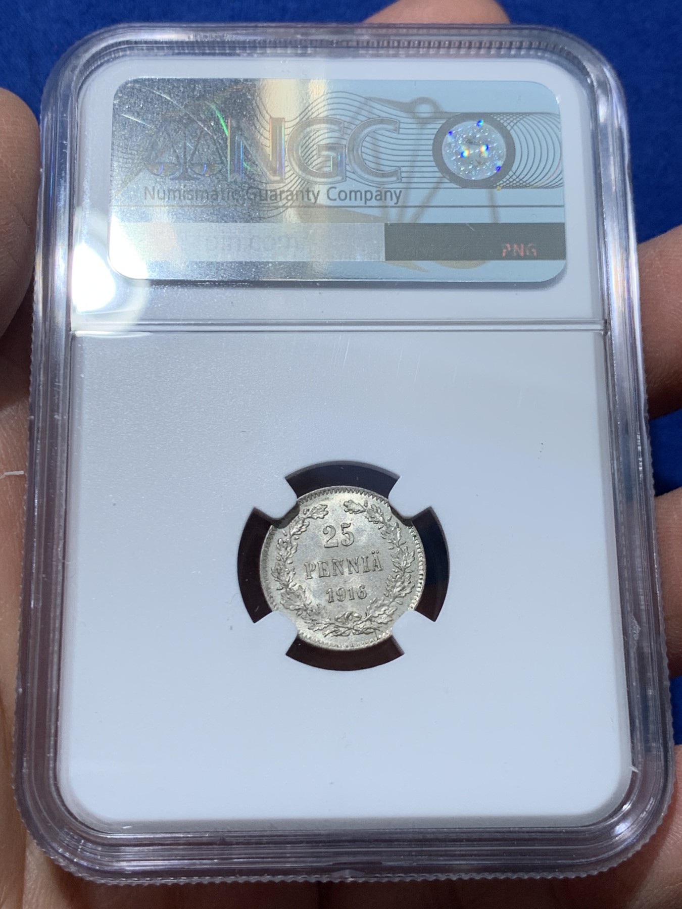 《竞宝斋》第238场-周日，周一，周二，周三 疯狂4连拍 (全场包邮) NGC MS64 俄属芬兰1916年双头鹰25分银币