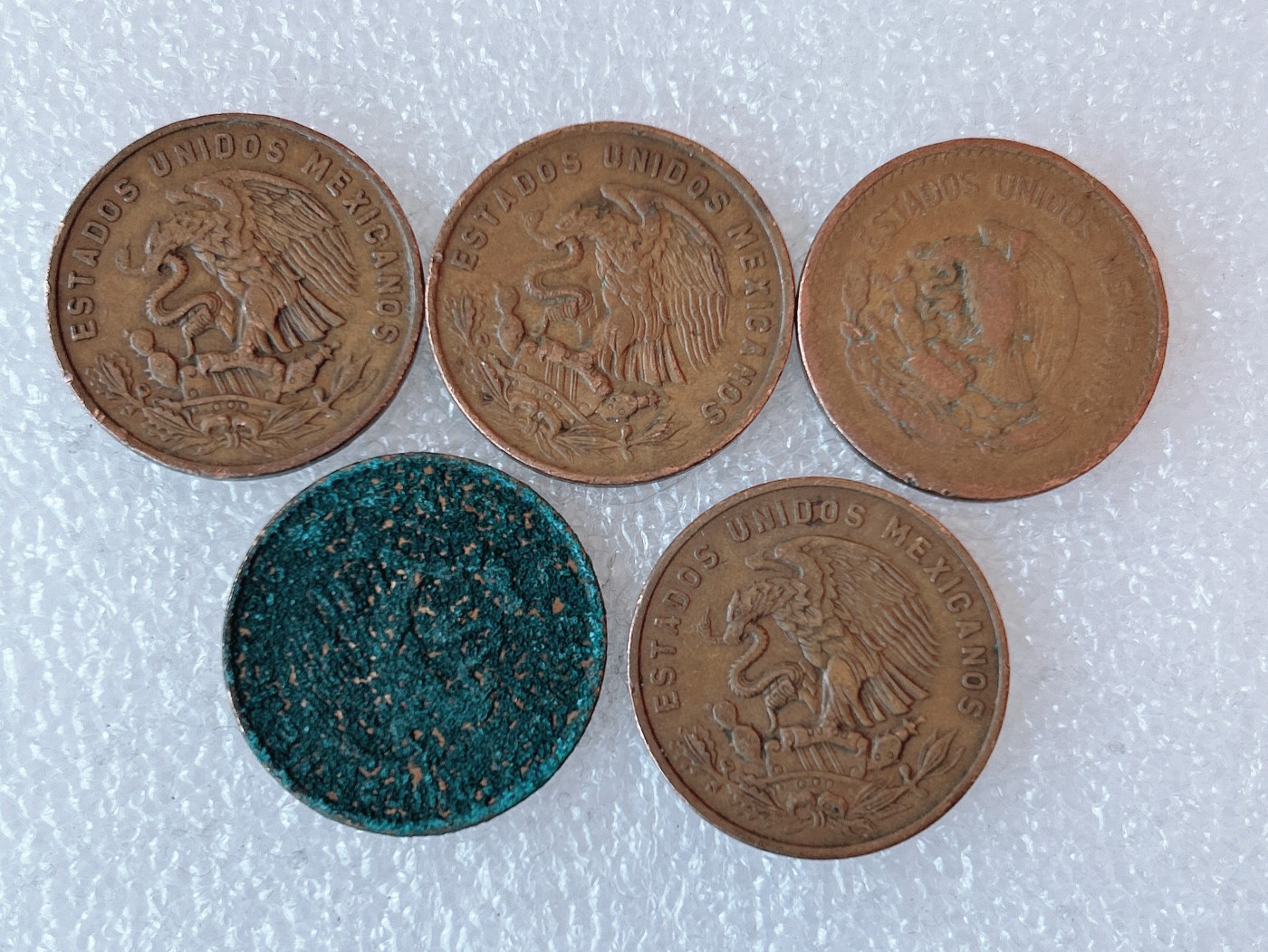 第一海外回流一元起拍收藏 本月最后一期 第61期 墨西哥20分大铜币 5枚