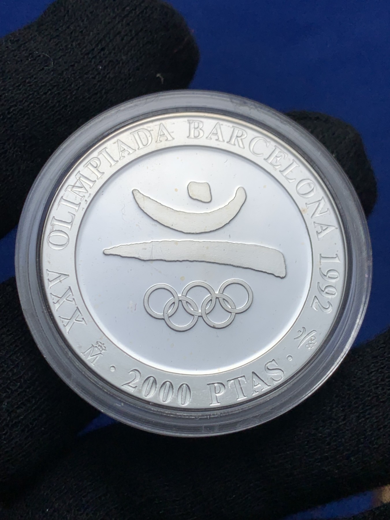 《竞宝斋》第238场-周日，周一，周二，周三 疯狂4连拍 (全场包邮) 西班牙1992年 巴塞罗那奥运会2000比塞塔 胡安·卡洛斯精制大银币 27克 925银