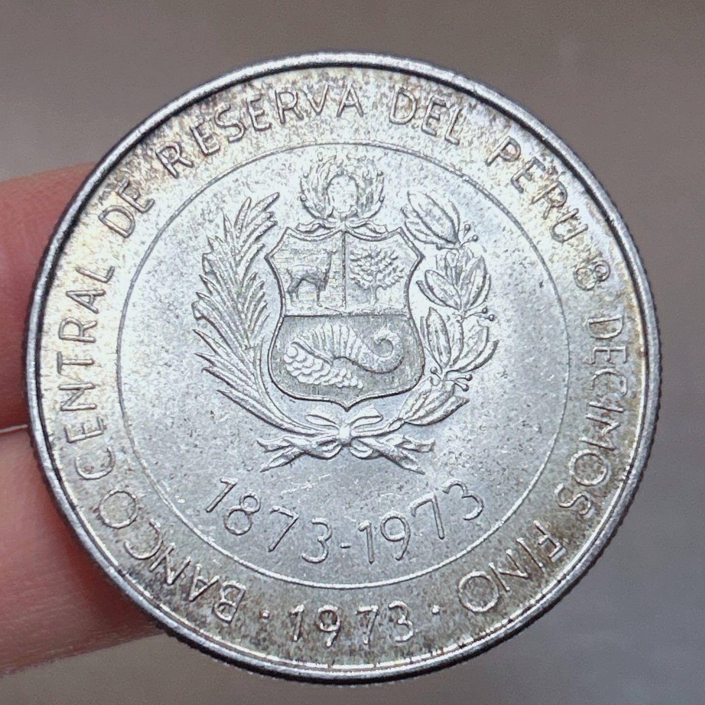 第一海外回流一元起拍收藏 本月最后一期 第61期 秘鲁共和国1973年100索尔银币 21.7g