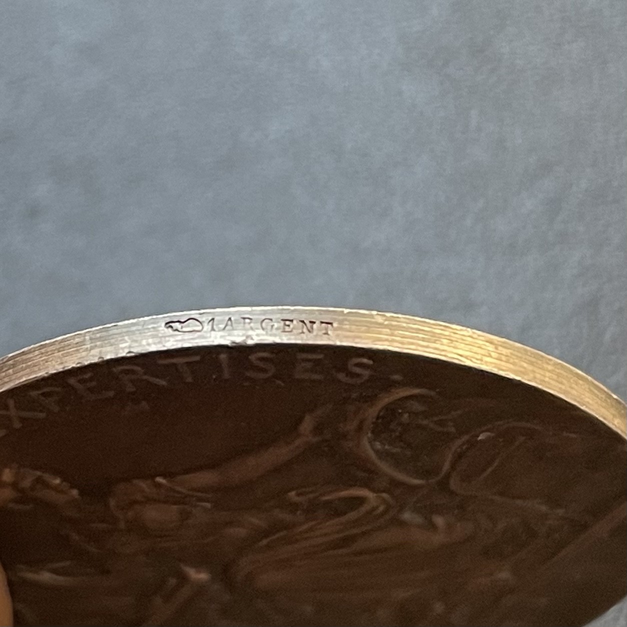 「木头集藏」章牌专场-第37期 Patey～法国对外贸易委员会银章 直径：33 mm，15.9 g，边铭：丰饶角 1 ARGENT，品相不错