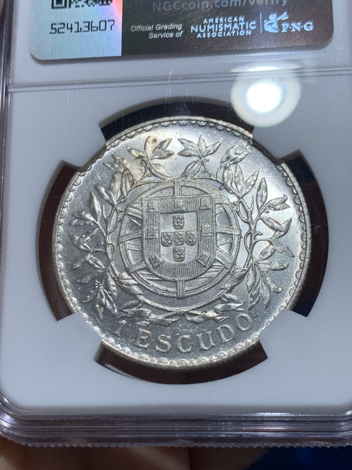 《竞宝斋》第238场-周日，周一，周二，周三 疯狂4连拍 (全场包邮) NGC MS60 原光葡萄牙1915年女神1埃斯库多银币