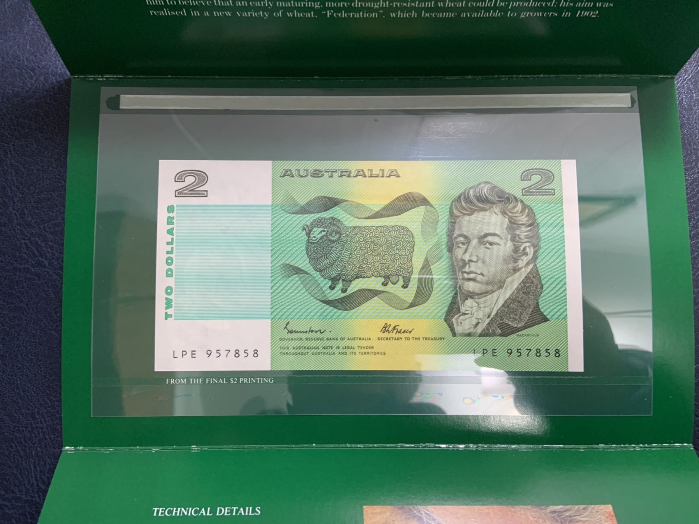 收藏联盟Quantum Auction 第320期拍卖  澳大利亚1988年2元纪念册 品相全新UNC 号码无4 来自最后一批印刷