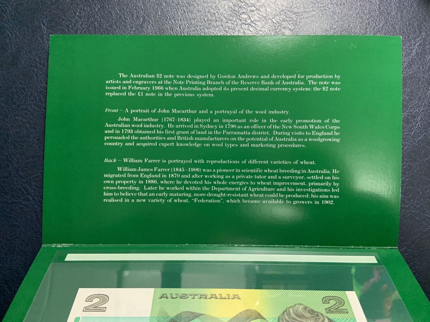 收藏联盟Quantum Auction 第320期拍卖  澳大利亚1988年2元纪念册 品相全新UNC 号码无4 来自最后一批印刷
