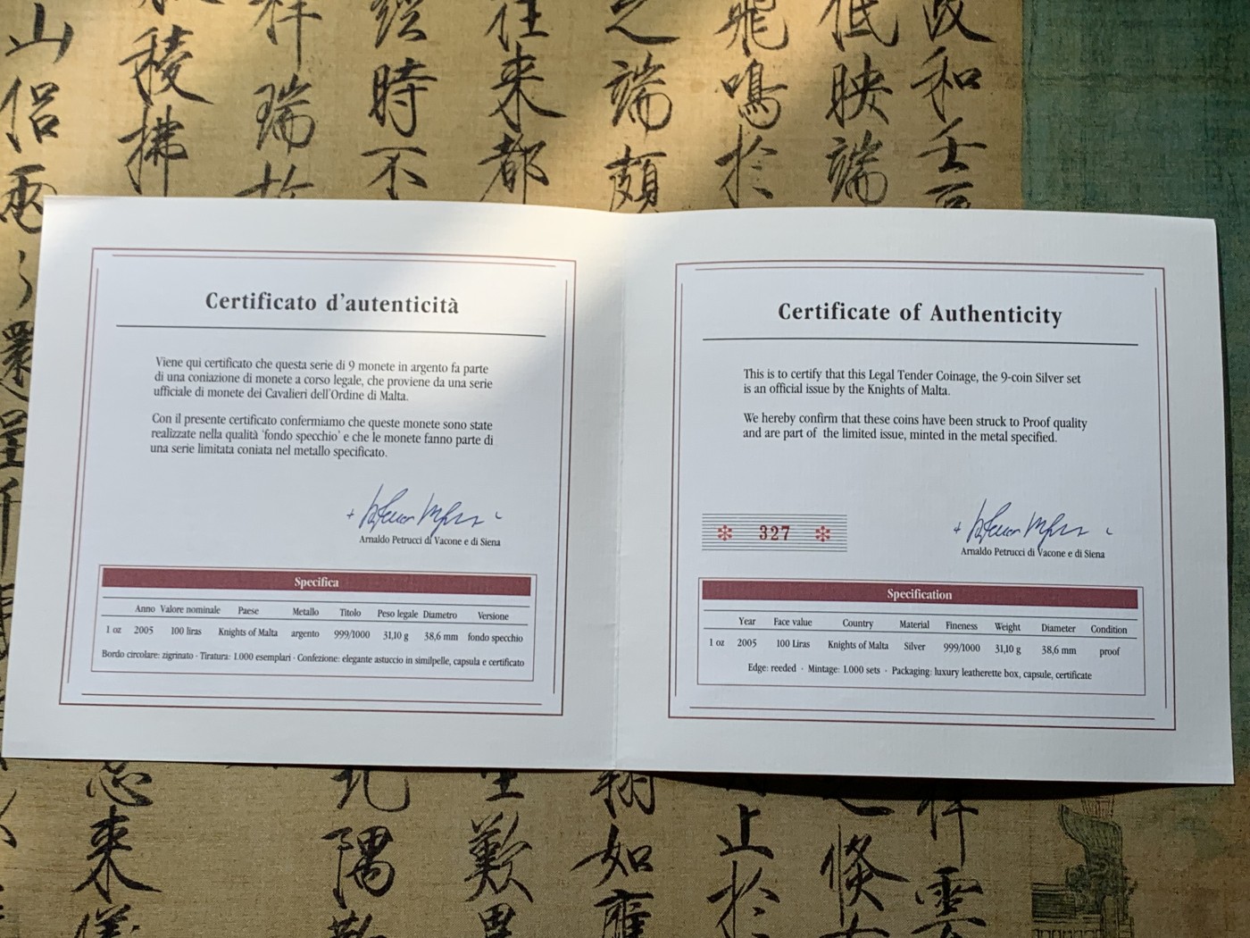 《竞宝斋》第238场-周日，周一，周二，周三 疯狂4连拍 (全场包邮) 马耳他2005年教皇系列大银币九枚  单重31.1克 999银 总重279.9克白银