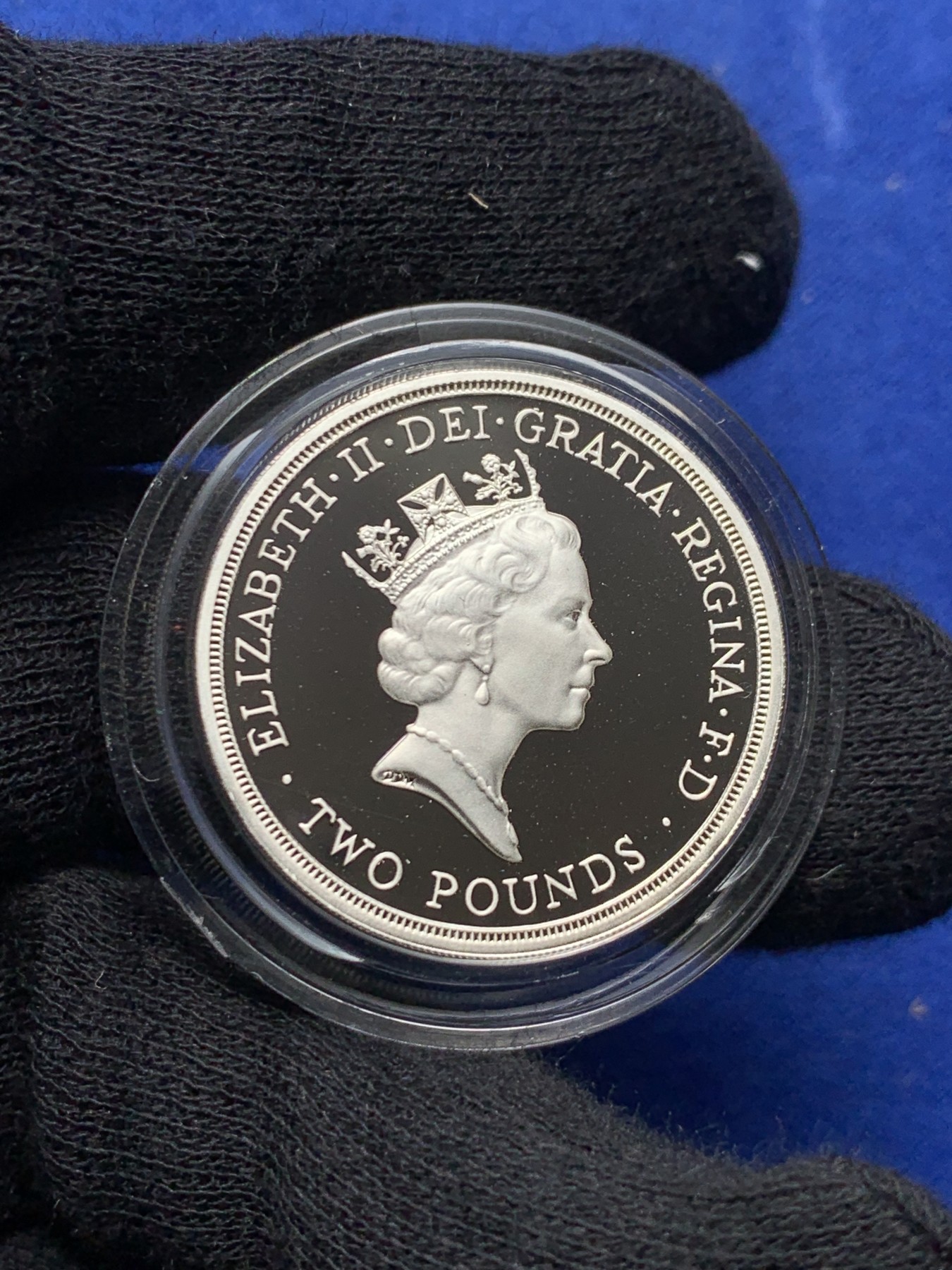 《竞宝斋》第238场-周日，周一，周二，周三 疯狂4连拍 (全场包邮) 英国 2镑银币 15.98克 少见品种