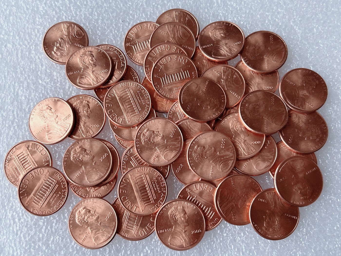 第一海外回流一元起拍收藏 散币场 第60期 美国2000年1美分 林肯堂 原光品 50枚