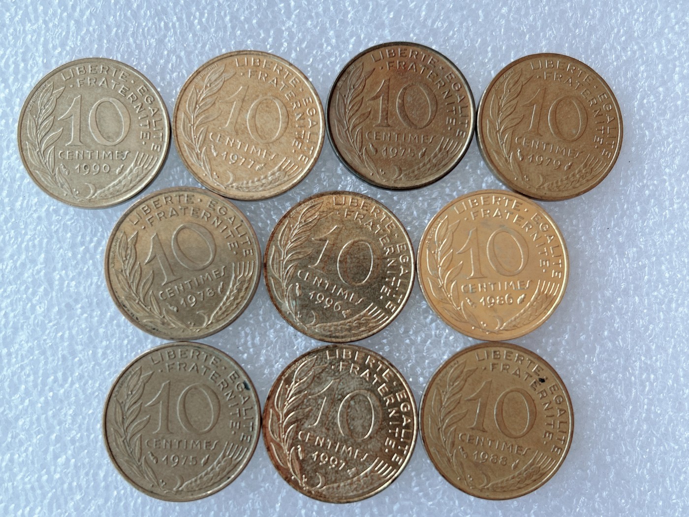 第一海外回流一元起拍收藏 本月最后一期 第61期 法国10生丁 麦穗女神版 10枚