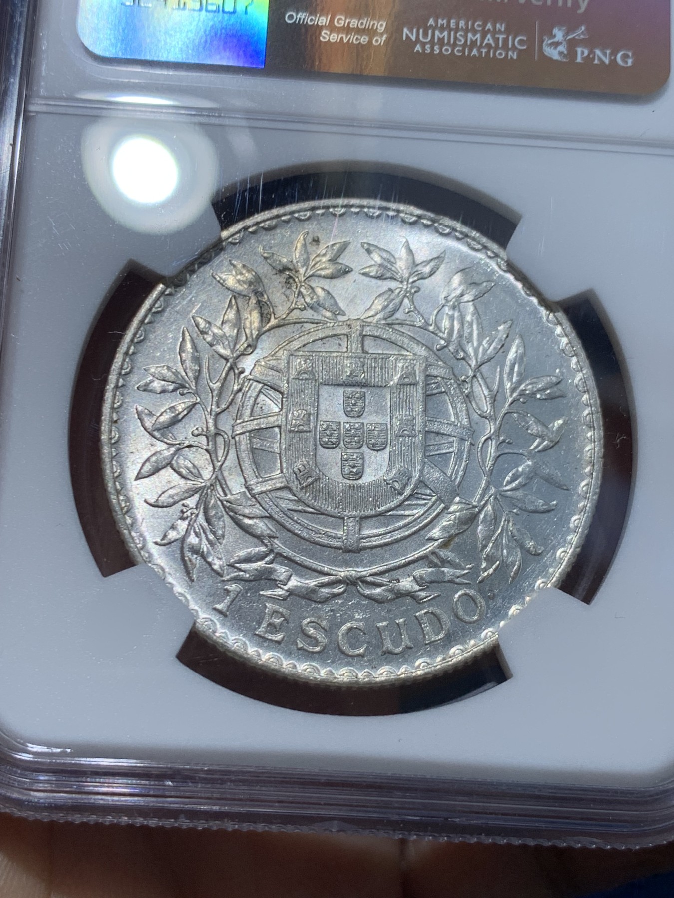 《竞宝斋》第238场-周日，周一，周二，周三 疯狂4连拍 (全场包邮) NGC MS60 原光葡萄牙1915年女神1埃斯库多银币