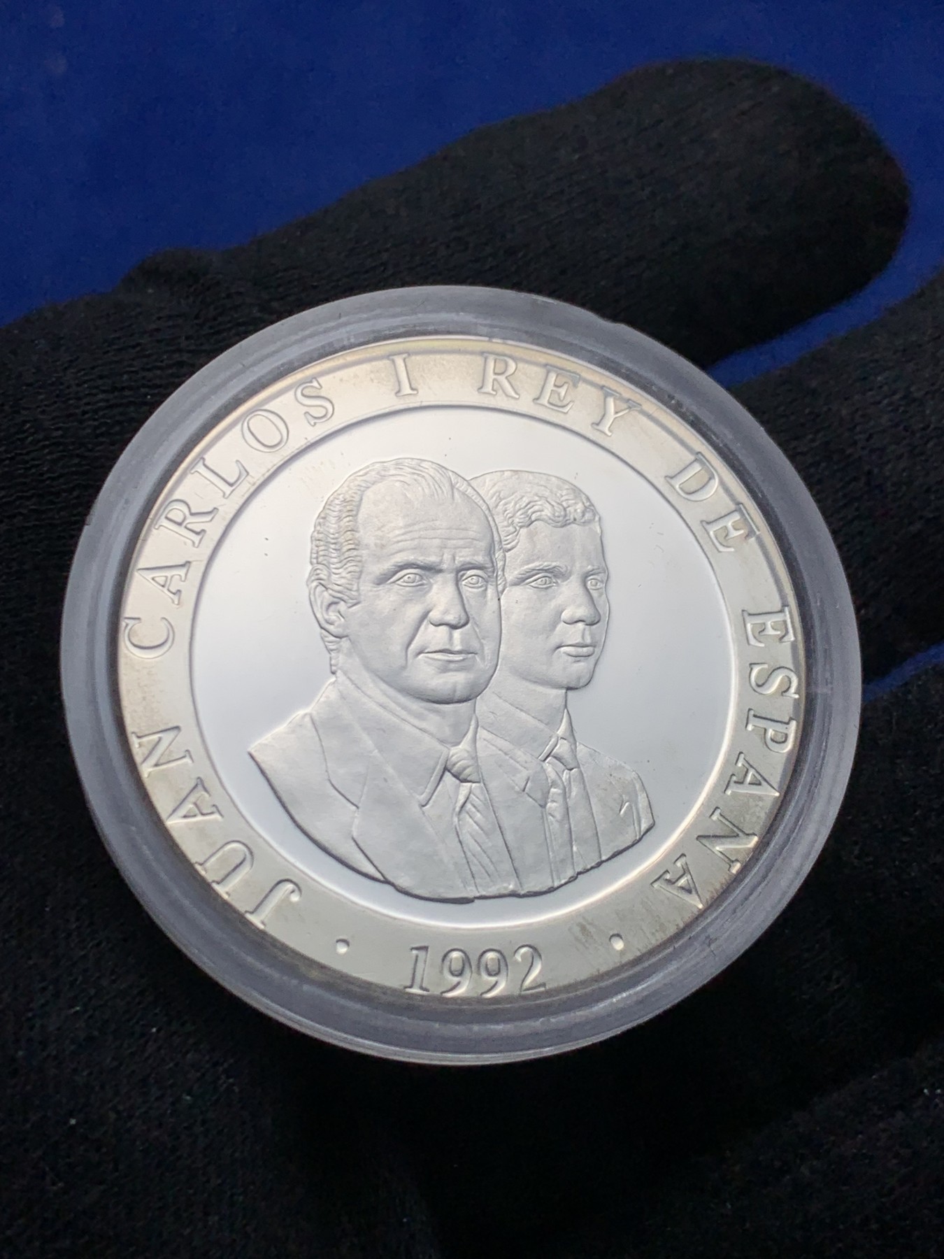 《竞宝斋》第238场-周日，周一，周二，周三 疯狂4连拍 (全场包邮) 西班牙1992年 巴塞罗那奥运会2000比塞塔 胡安·卡洛斯精制大银币 27克 925银