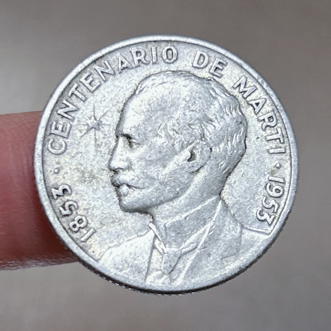 第一海外回流一元起拍收藏 本月最后一期 第61期 美洲国家古巴1953年何塞·马蒂诞辰百年25分银币6.25克900银美品