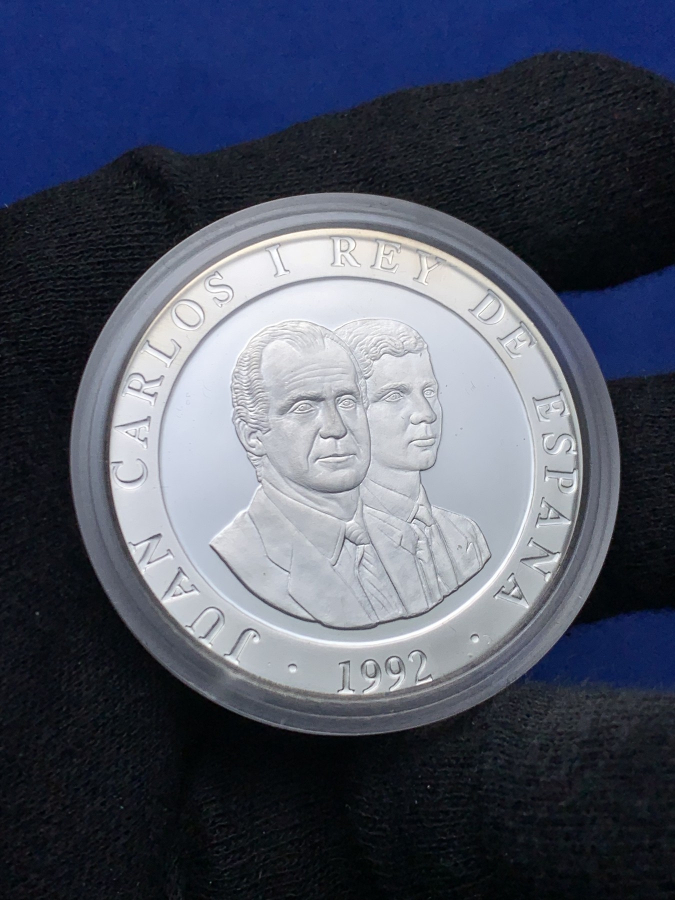 《竞宝斋》第238场-周日，周一，周二，周三 疯狂4连拍 (全场包邮) 西班牙1992年 巴塞罗那奥运会2000比塞塔 胡安·卡洛斯精制大银币 27克 925银