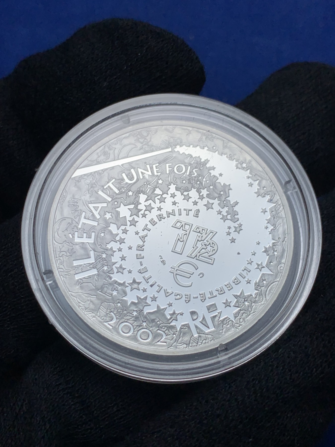 《竞宝斋》第238场-周日，周一，周二，周三 疯狂4连拍 (全场包邮) 法国 2002 白雪公主 1½欧元 彩印纪念币 22.2克