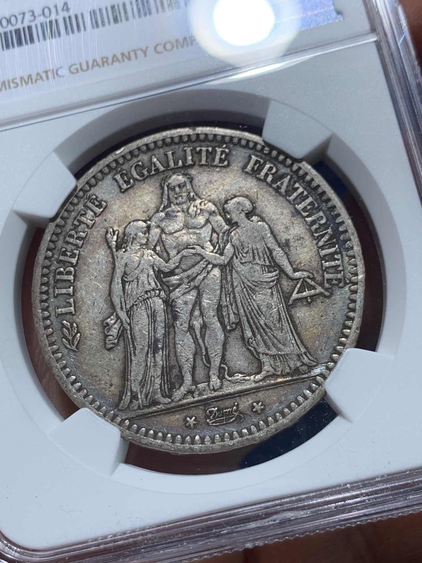 《竞宝斋》第238场-周日，周一，周二，周三 疯狂4连拍 (全场包邮) NGC XF45 法国1849第二共和大力神5法郎银币 只发行两年 出分难得 原味包浆