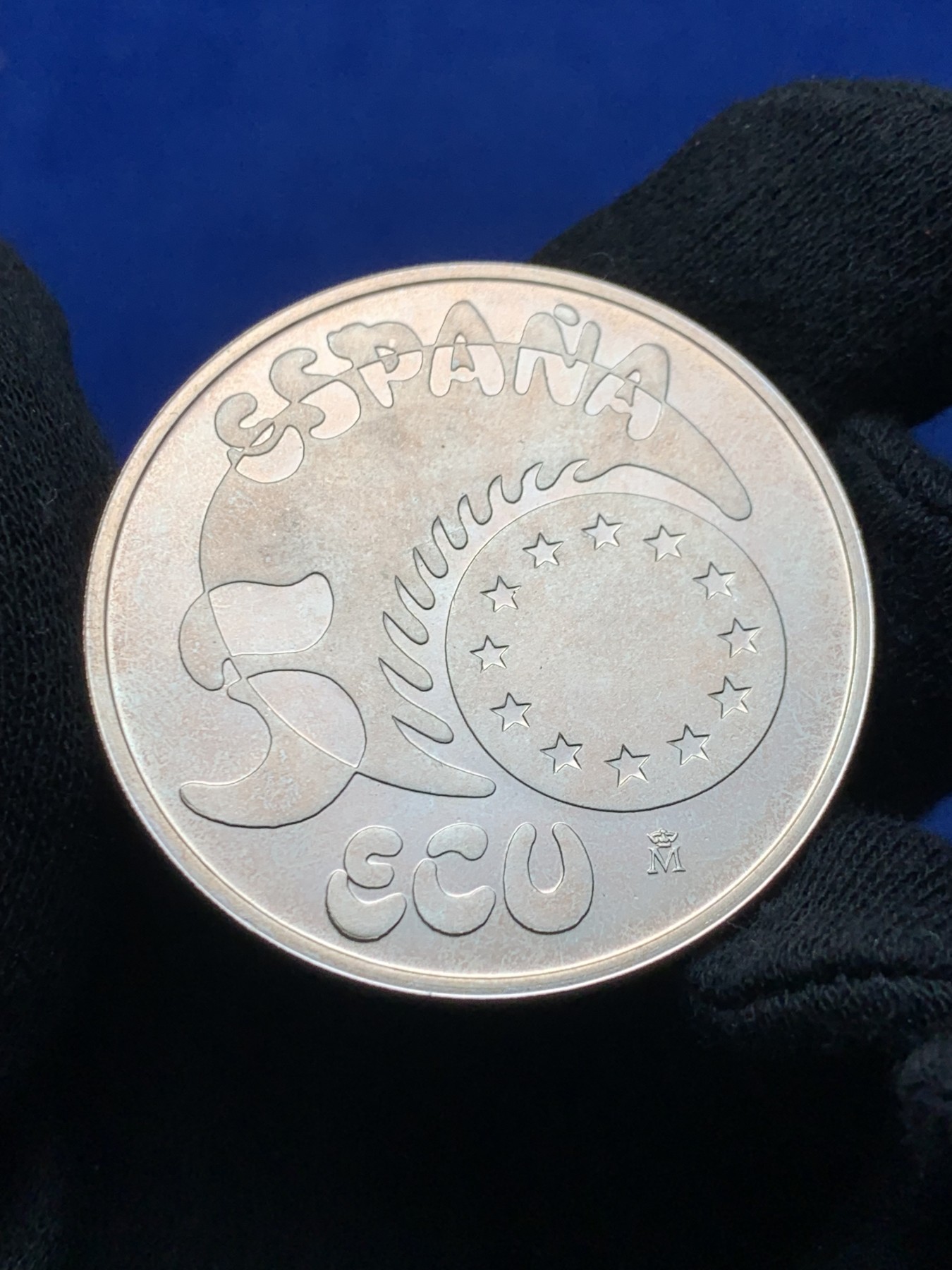 《竞宝斋》第238场-周日，周一，周二，周三 疯狂4连拍 (全场包邮) 西班牙1989年 骑士5ECU大银币 33.6克 原盒证书