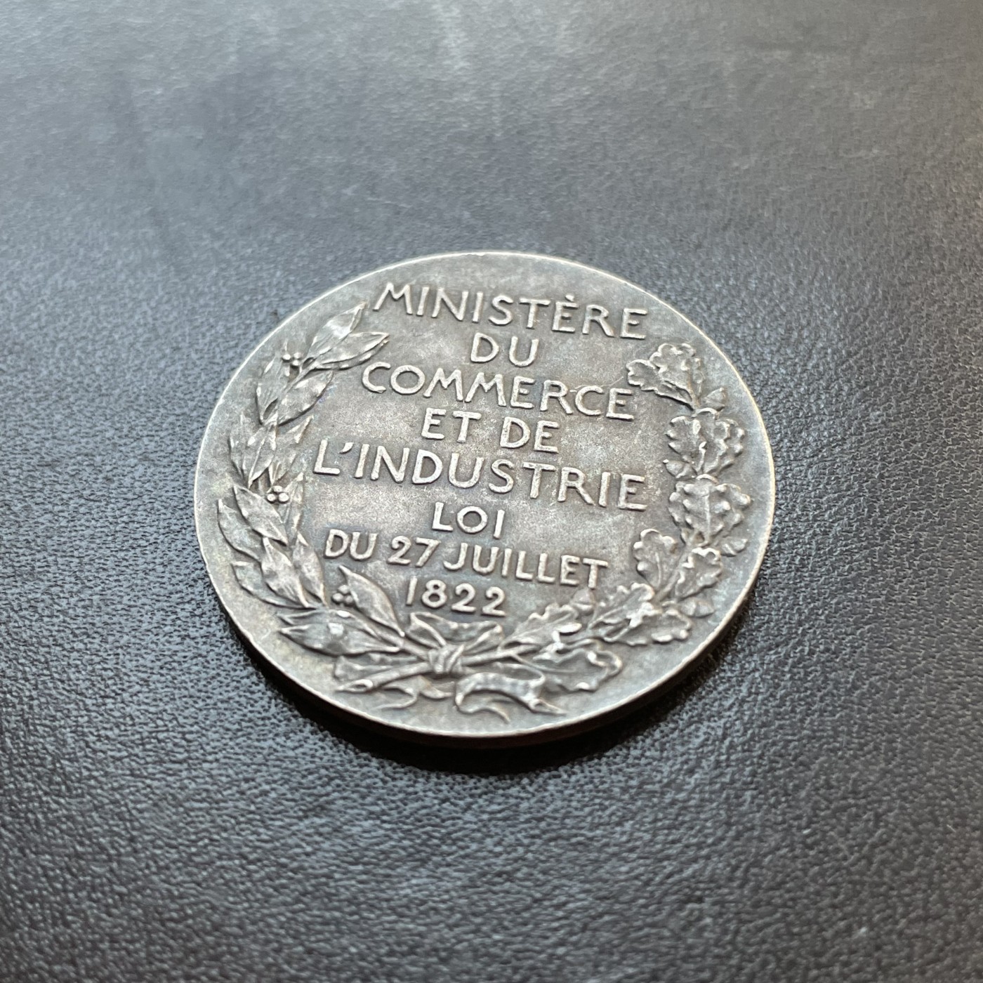 「木头集藏」章牌专场-第37期 Patey～法国对外贸易委员会银章 直径：33 mm，15.9 g，边铭：丰饶角 1 ARGENT，品相不错