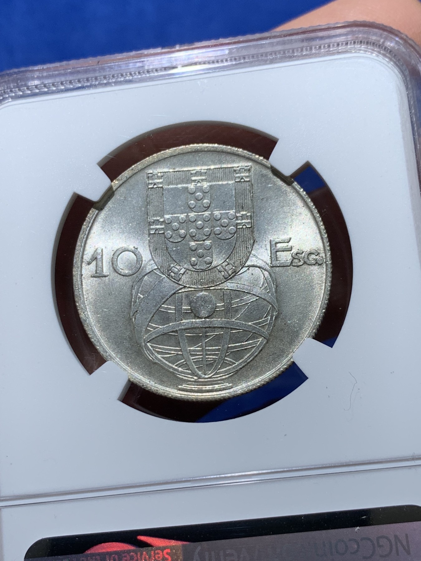 《竞宝斋》第238场-周日，周一，周二，周三 疯狂4连拍 (全场包邮) NGC MS65 葡萄牙1954年大帆船10埃斯库多银币