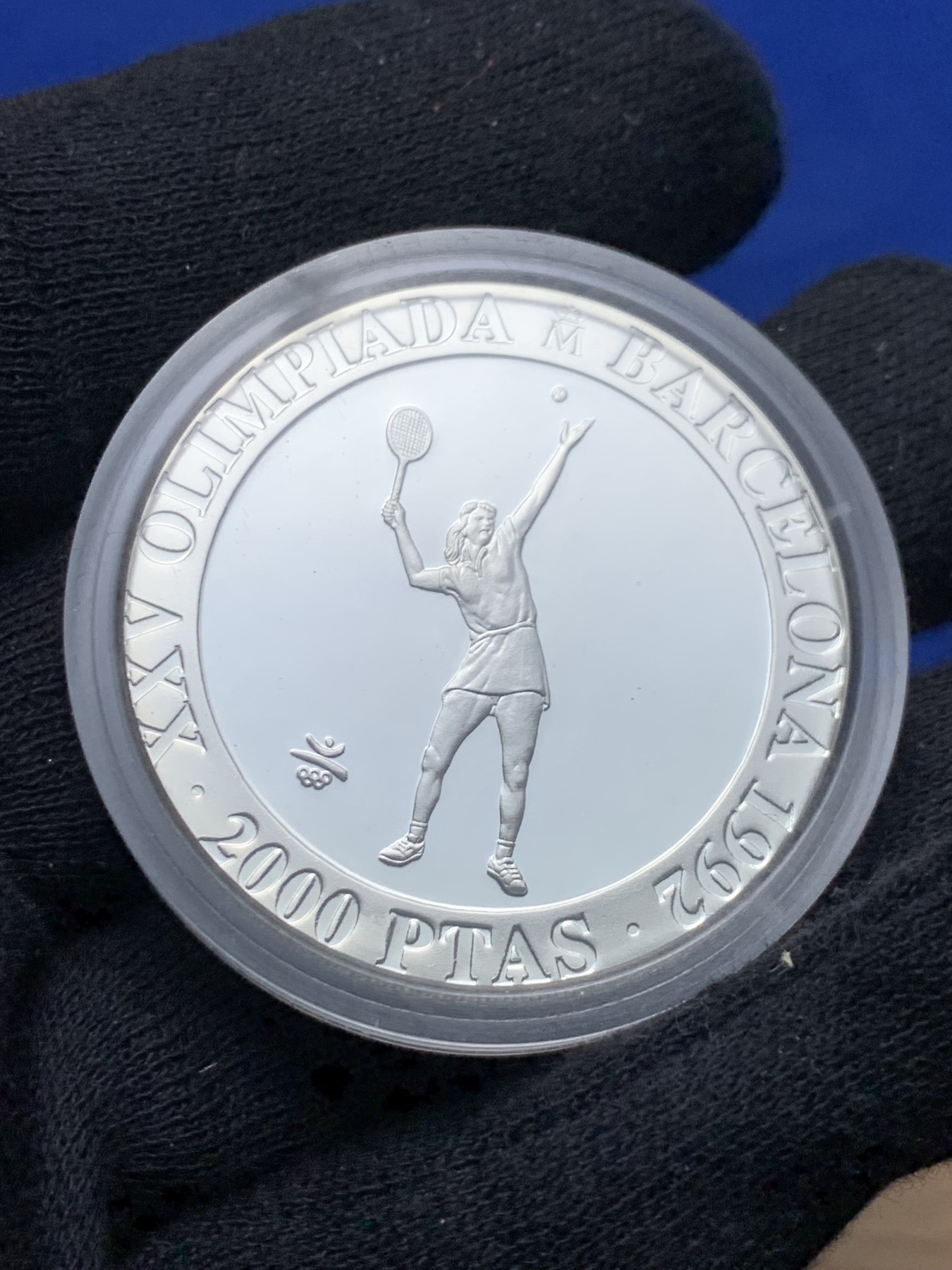 《竞宝斋》第238场-周日，周一，周二，周三 疯狂4连拍 (全场包邮) 西班牙1992年 巴塞罗那奥运会2000比塞塔 胡安·卡洛斯精制大银币 27克 925银