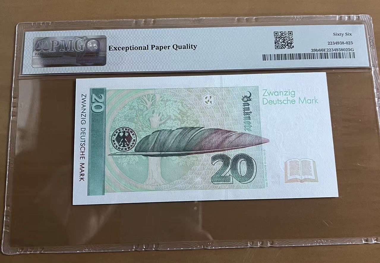 Chase Auction 第22期 - - 外钞、民国钞和人民币混合场！ 1993年德国20马克，PMG66！