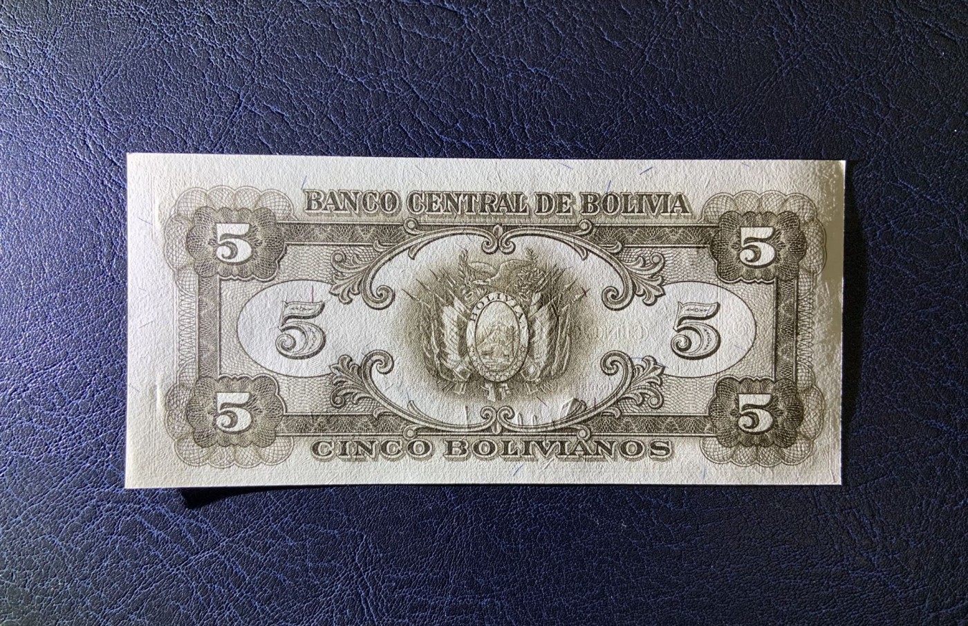 收藏联盟Quantum Auction 第320期拍卖  玻利维亚1945年5玻利维亚 品相UNC 国父玻利维亚