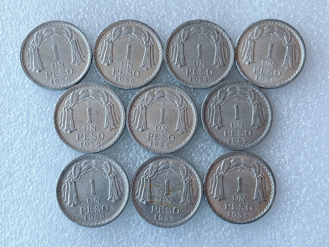 第一海外回流一元起拍收藏 本月最后一期 第61期 智利50年代1比索铝币 10枚