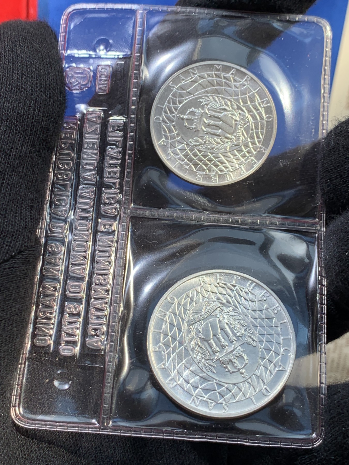 《竞宝斋》第238场-周日，周一，周二，周三 疯狂4连拍 (全场包邮) 圣马力诺 1990 500+1000里拉 银币套装