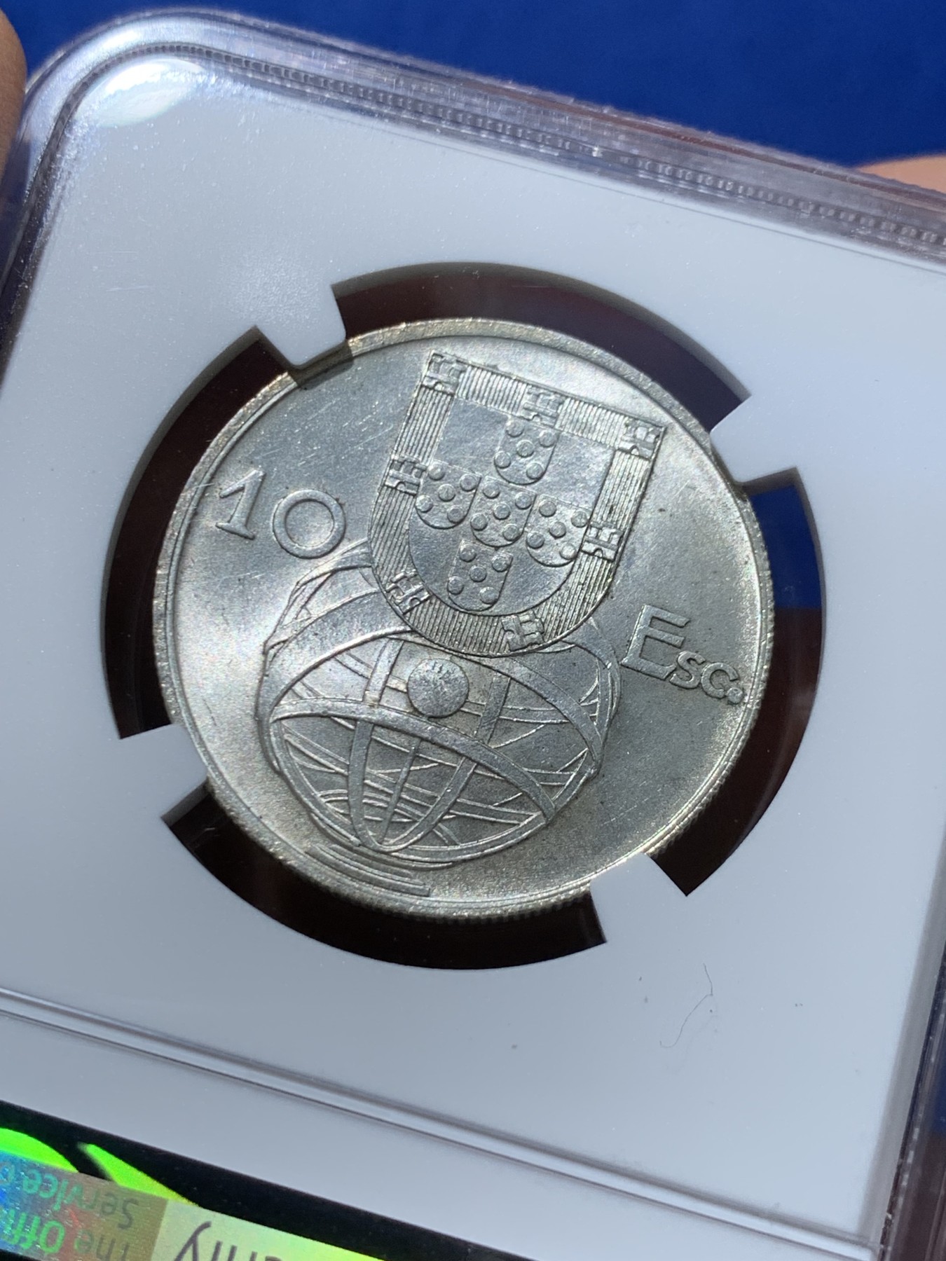 《竞宝斋》第238场-周日，周一，周二，周三 疯狂4连拍 (全场包邮) NGC MS65 葡萄牙1954年大帆船10埃斯库多银币