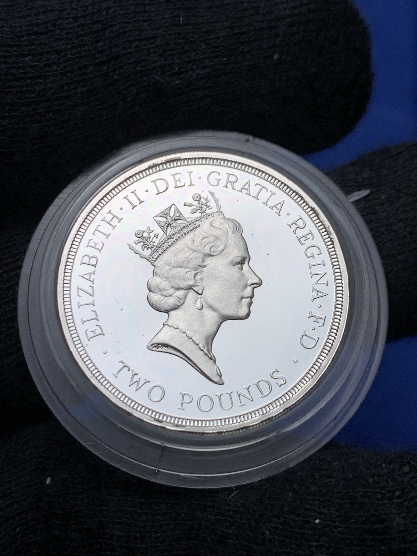 《竞宝斋》第238场-周日，周一，周二，周三 疯狂4连拍 (全场包邮) 英国1986年2镑精制 银币 15.98克