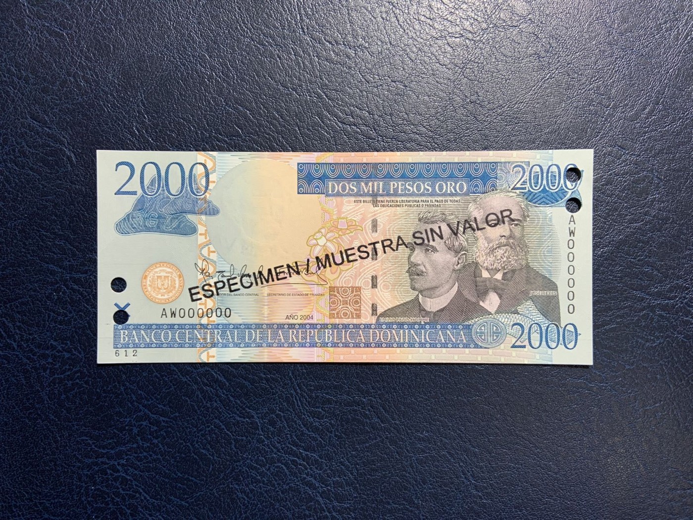 收藏联盟Quantum Auction 第320期拍卖  多米尼加2004年2000比索样票 品相全新UNC