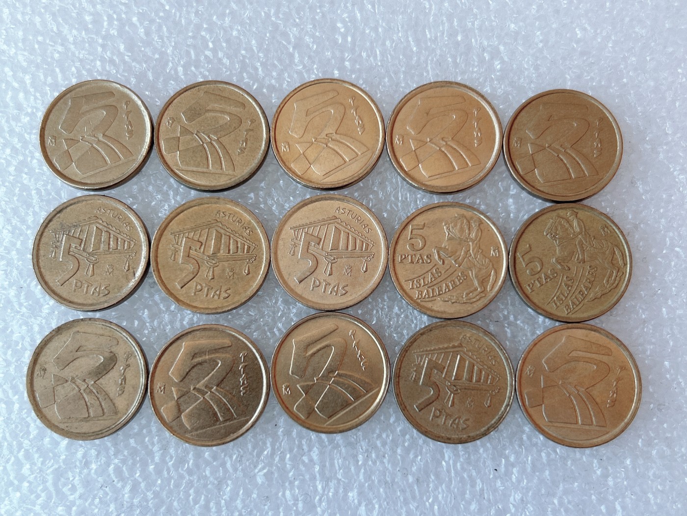 第一海外回流一元起拍收藏 本月最后一期 第61期 西班牙5比塞塔 15枚