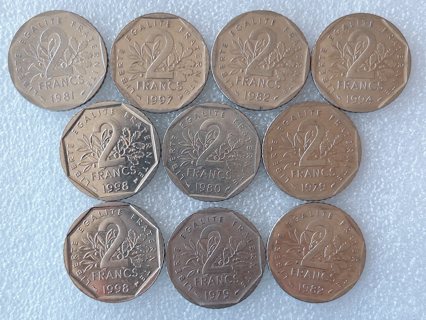 第一海外回流一元起拍收藏 本月最后一期 第61期 法国2法郎 10枚