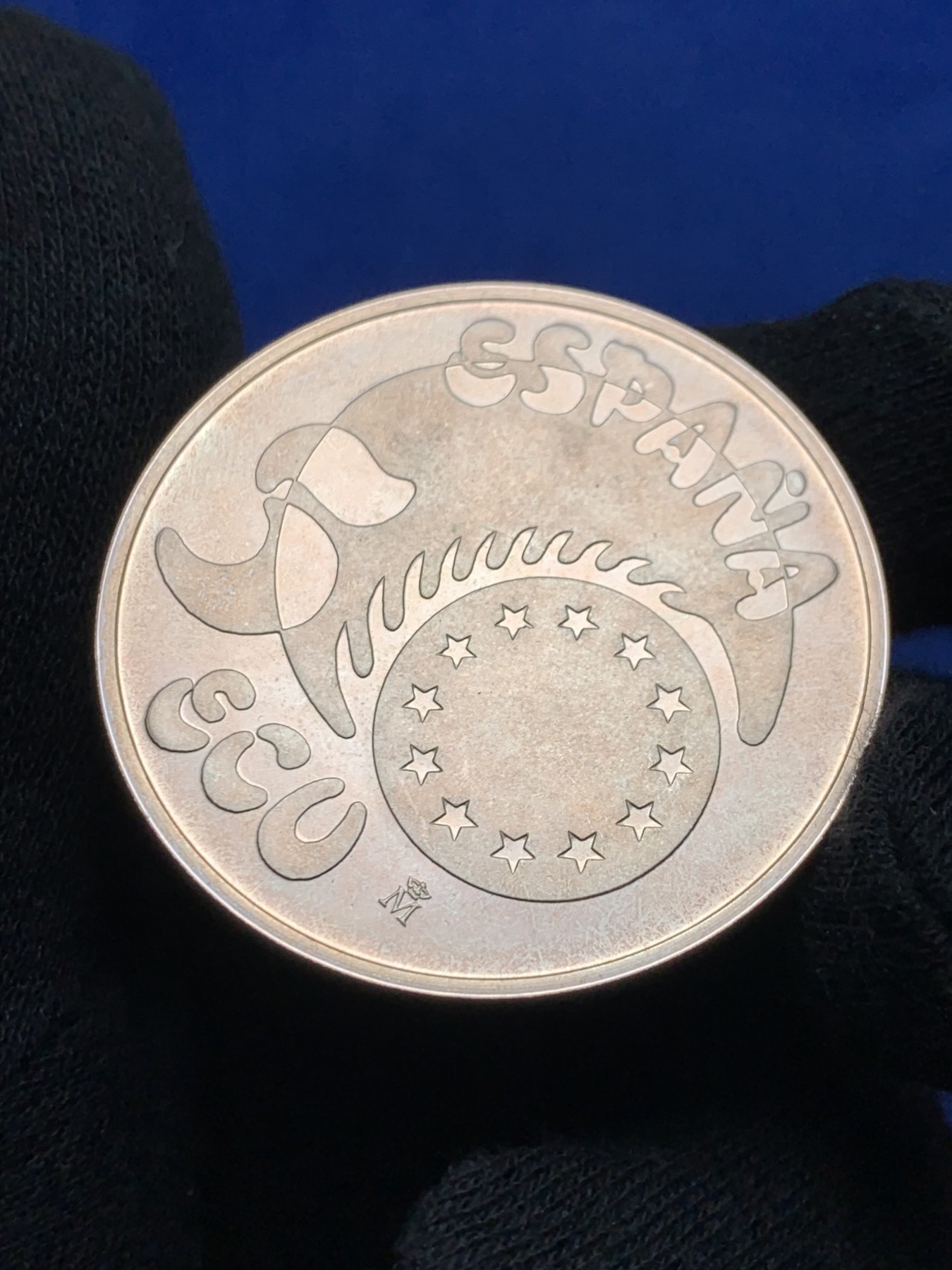 《竞宝斋》第238场-周日，周一，周二，周三 疯狂4连拍 (全场包邮) 西班牙1989年 骑士5ECU大银币 33.6克 原盒证书